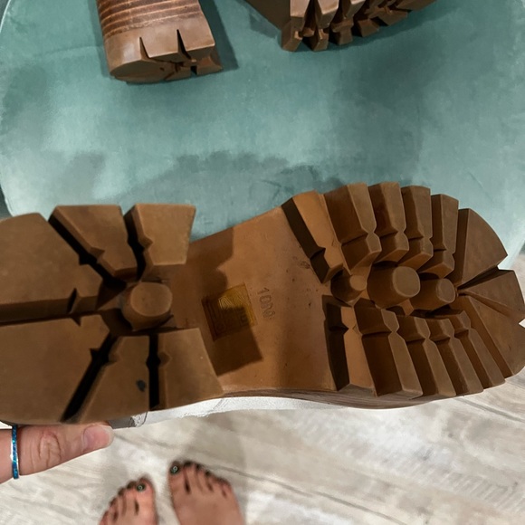 Jeffrey Campbell x Free People Suede Beige Platform Boots - Picture 10 of 11